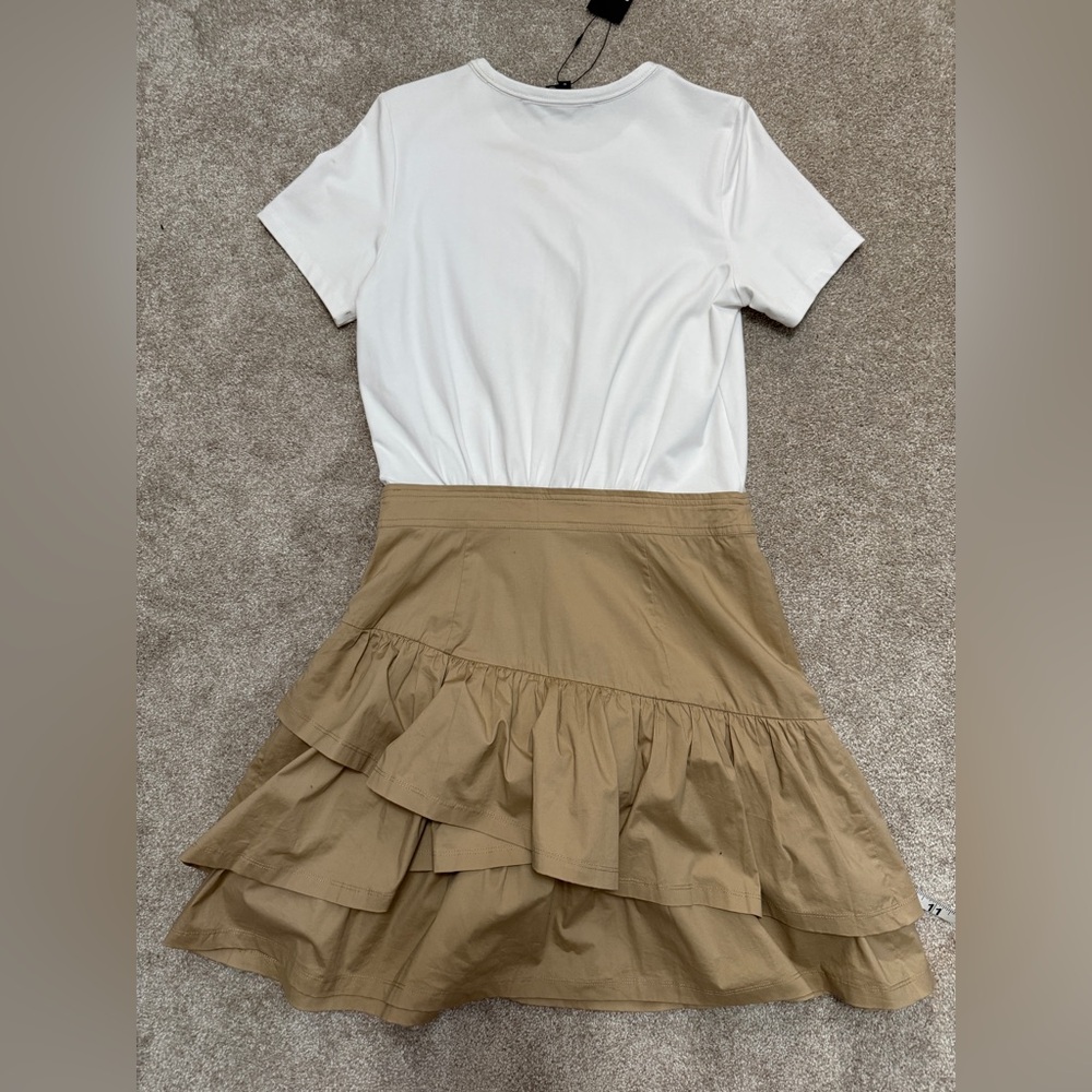 Veronica Beard - Noha T-Shirt with Mini Flounced Tiered Mini Dress - size Medium - Picture 11 of 16
